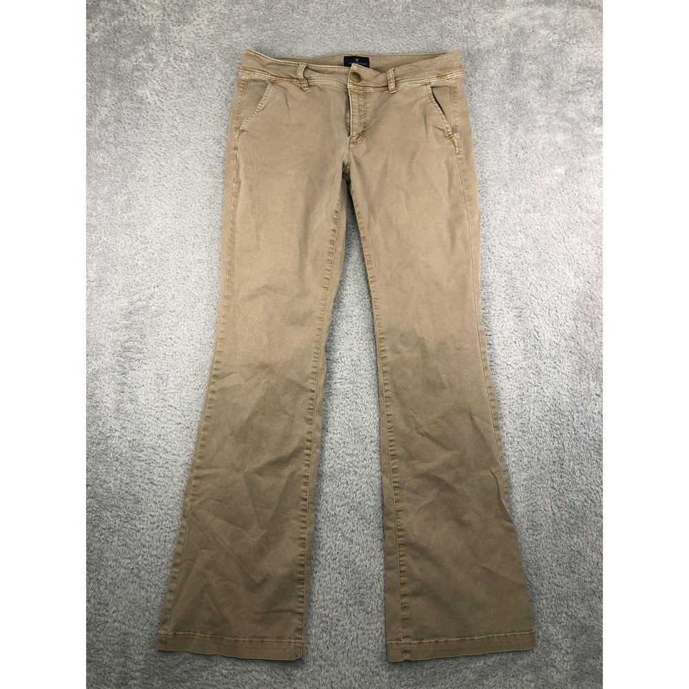 American Eagle Pants Womens 10 Long (32x33)  Brown Kick Boot Mid Rise